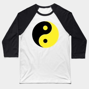 Yin Yang in yellow and black Baseball T-Shirt